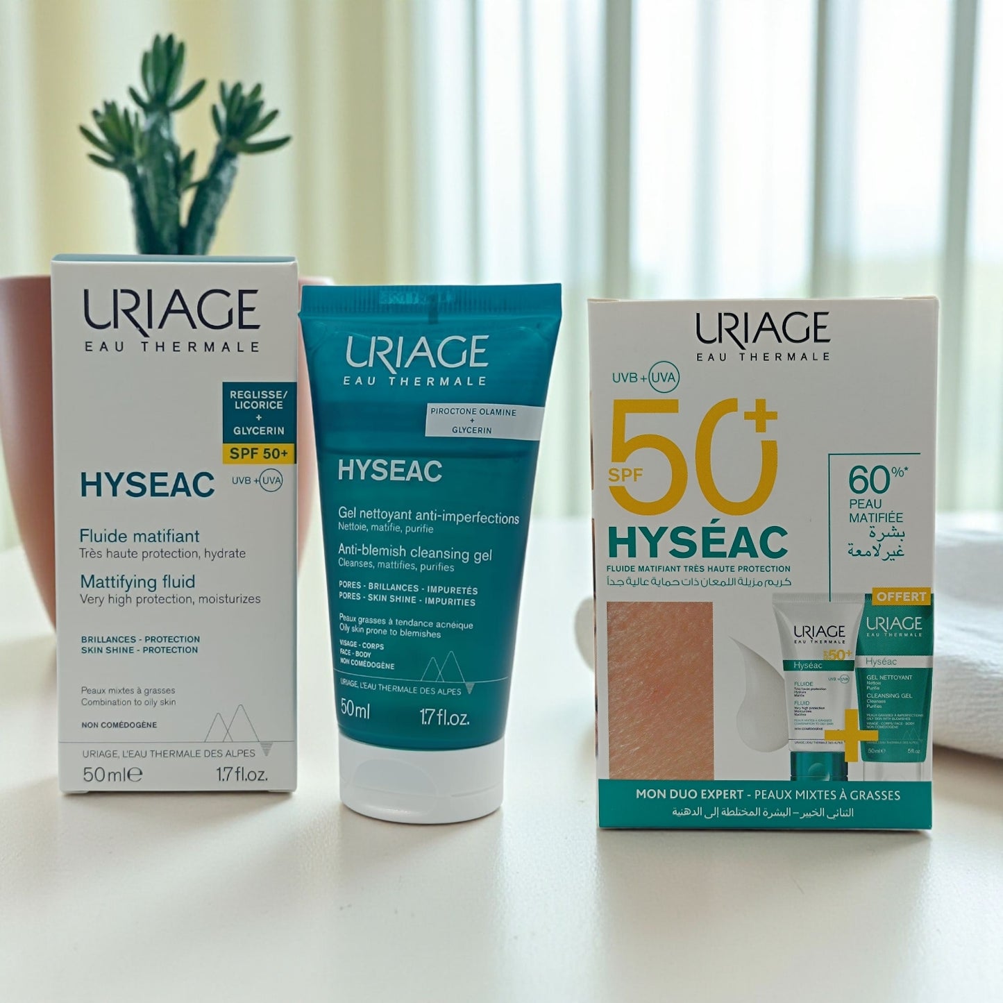 URIAGE HYSEAC FLUIDE MATIFIANT + HYSEAC GEL NETTOYANT GRATUIT