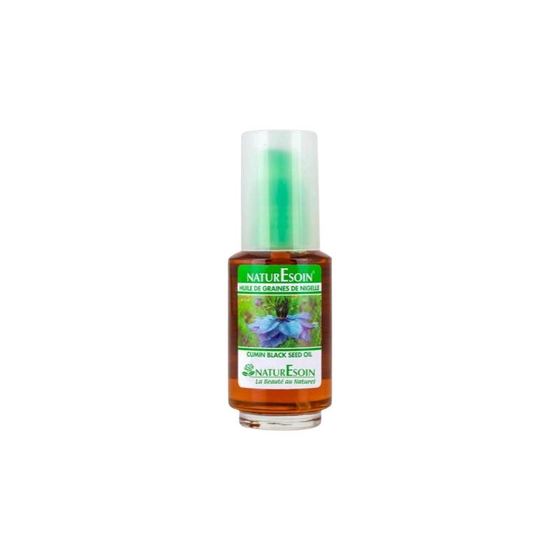 Naturesoin Huile de Graines de Nigelle 50ml flacon transparent avec bouchon facile