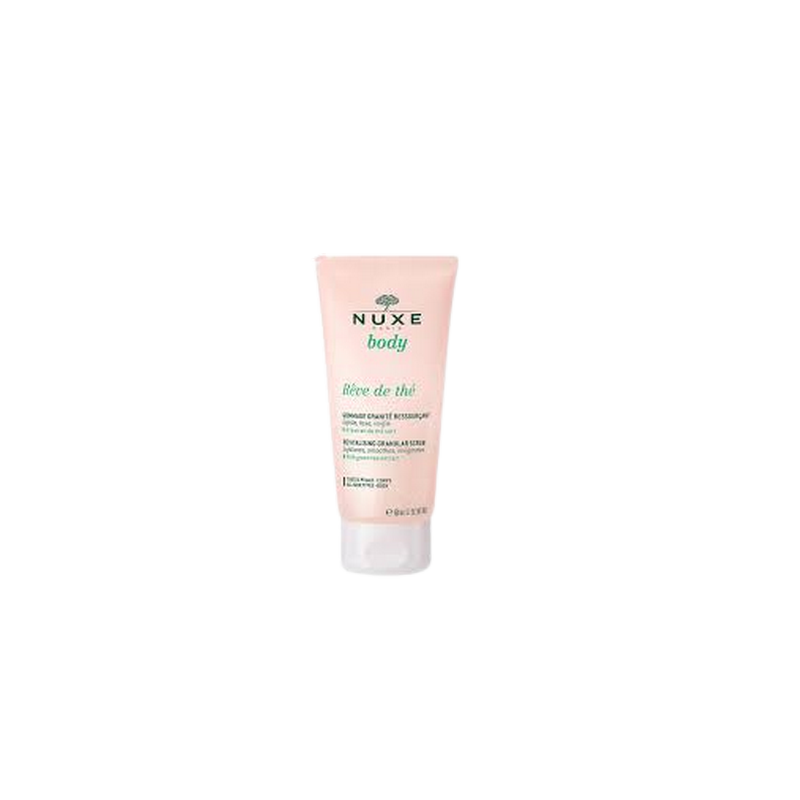 Nuxe Gommage Ressourçant Rêve au Thé Granit 150 ml tube souple rose transparent
