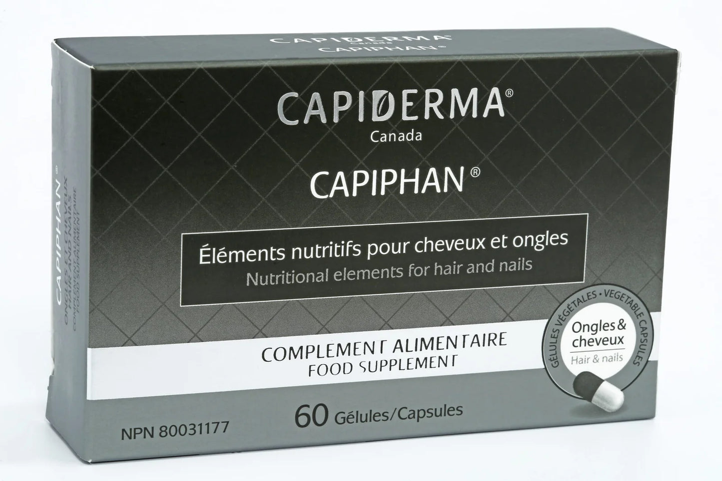Capiderma Capiphan Vitamines Ongles et Cheveux 60 Capsules