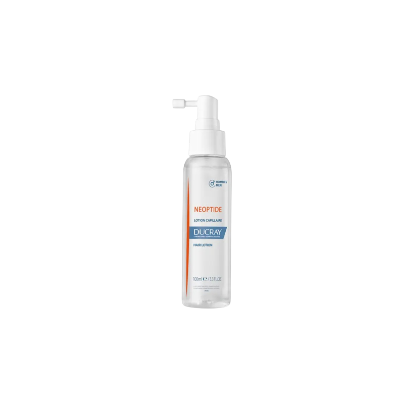 Ducray Neoptide Lotion Antichute Hommes 100ml flacon blanc avec système de spray