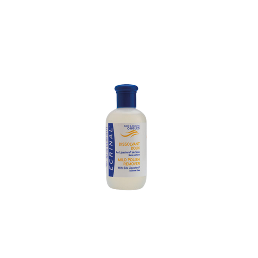 Ecrinal Dissolvant Doux au Lipesters de Soie Sans Acétone 125ml flacon blanc avec bouchon bleu