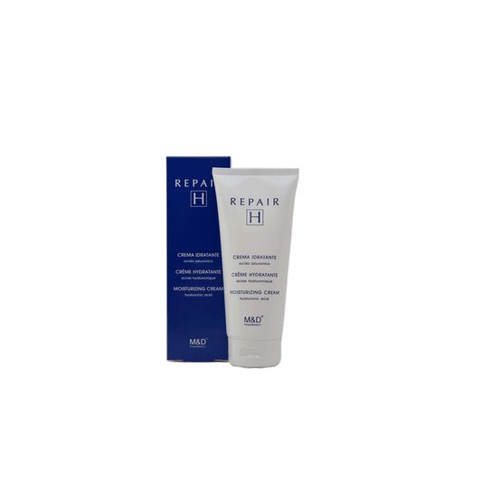M&D Repair H Crème Hydratante à l’Acide Hyaluronique 200ml tube blanc avec bouchon clips