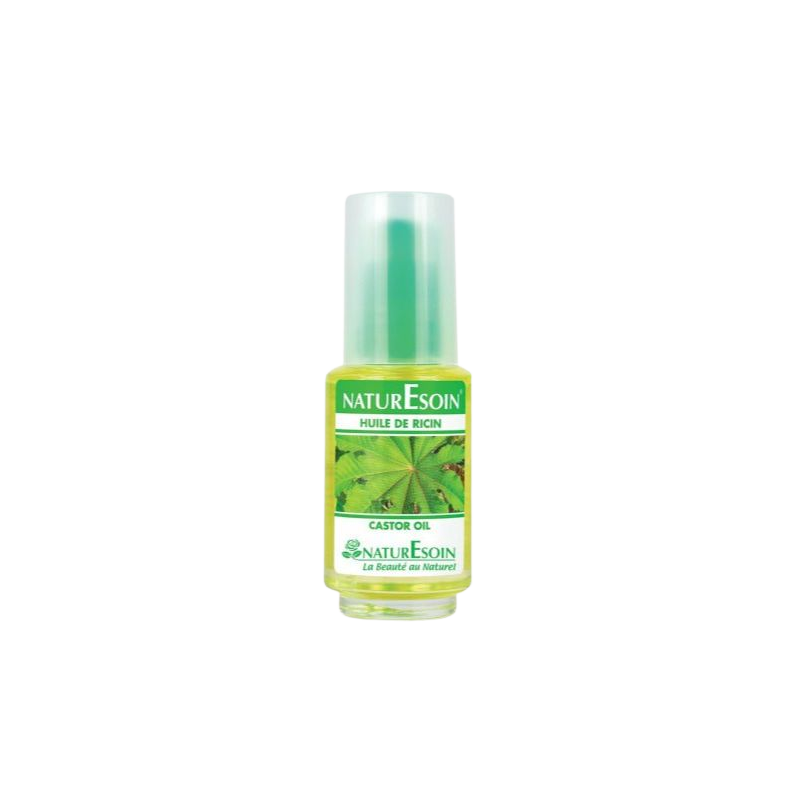 Naturesoin Huile de Ricin 50ml flacon transparent avec bouchon facile